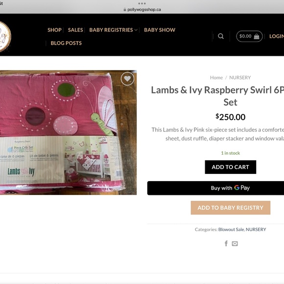 LAMBS & IVY DEEP PINK & WHITE BUTTERFLY THEMED PAD INSIDE/ OUTSIDE OF BED - Picture 15 of 15